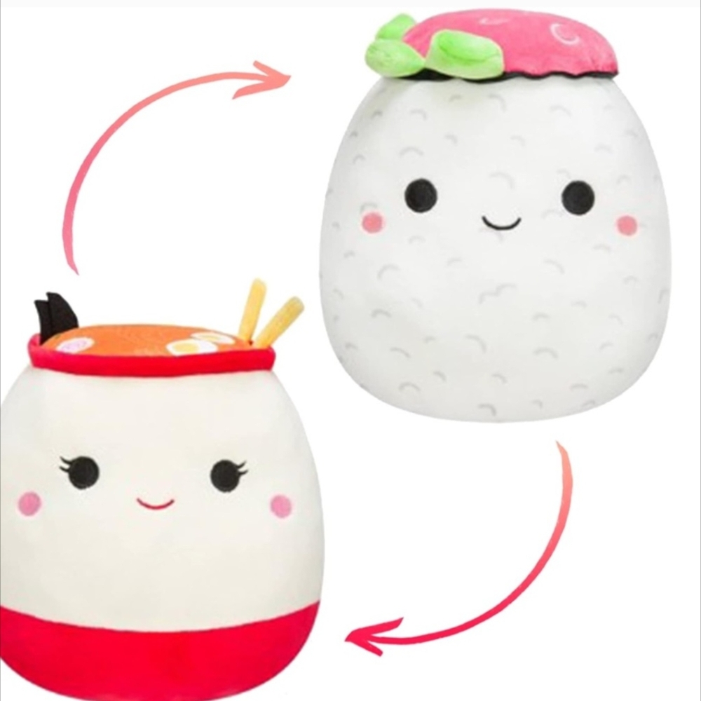 Raisy 🔄 Shun 🍜🍣 8” Ramen & Sushi Flip a Mallows Original Squishmallow ☆ NWT ☆